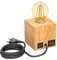 ledscom.de Tischlampe HITO, Holz massiv, eckig, USB, inkl. E27 Lampe gold, max. 778lm, 3-Stufen, extra-warmweiß