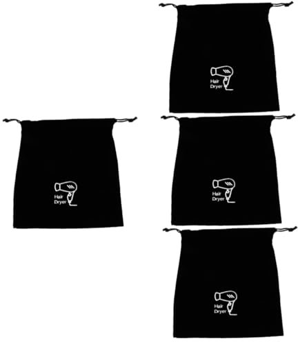 TOVINANNA Porta Phone Sacca 4 Pz Custodia Per Asciugacapelli Borsa Da Toilette Custodia Per Accessori Per Chi Ricaricabile Diffusore Asciugacapelli Da Viaggio Titolari Organizzatori Pro Black Flanella