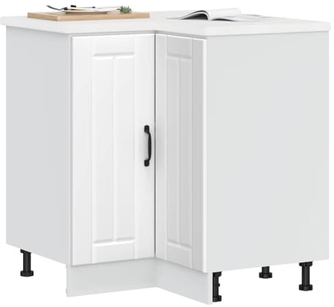 Myheimly Küchenschrank Küchenzeile,Küchenmöbel Einbauküche Schrank,Holzwerkstoff Schrank,Weiß,Corner Cabinet,75.5 x 75.5 x 81.5 cm