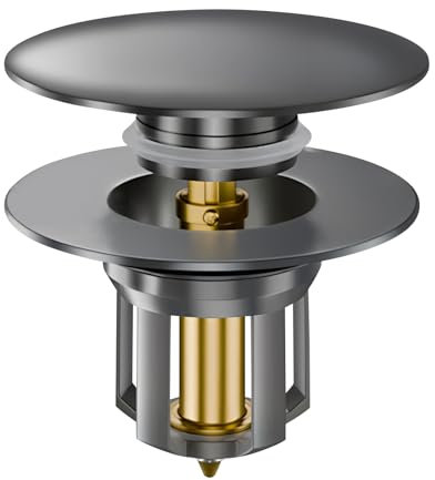 Tappo Lavandino Bagno, Tappo Bidet Universale Pop up, Filtro Lavandino Bagno, Appo di Scarico in Metallo per Vasca da Bagno, Cucina, Lavabo (apertura foro di scarico 33-40 mm)