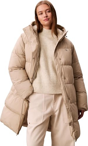 Calvin Klein Damen Daunenmantel Belted Midweight Long mit Taillengürtel