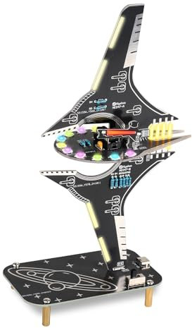 DONGKER Löt Bausatz, Raumschiff Styling RGB LED Licht Löten Übungssatz, DIY Lötprojekt Lampen Bausatz mit 4 LED Blink, Space Shuttle DIY Electronic Kits für Löten Bildung und Lernen, für Mint-Fächer
