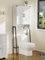 FiveWillowise Armoire de Machine à Laver avec Porte coulissante, étagères réglables, étagère de Machine à Laver avec 4 Compartiments Ouverts et Armoire latérale (Blanc/Support de Toilette)