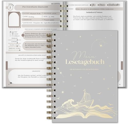 BIROYAL Book Journal 2026: 224 Seiten Reading Journal & Lesetagebuch Erwachsene mit Platz für 52 Bücher – Buchjournal A5 zum Notieren und Genießen des Lesens – Buchclub Bücher zubehör, Buch Gadgets