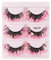 JAYIOLA Ensemble de 3 Paires de Faux Cils Lumineux, Cils Colorés étincelants pour Soirée Festive, ROSE