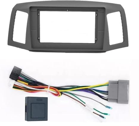 HCPAVEXT Für Jeep Für Grand Cherokee 2004 2005 2006 2007 Autoradio Rahmen Fascia 10,1 Zoll Adapter Dashboard Panel Trim Kit Autoradio-Blende(Frame Cable)
