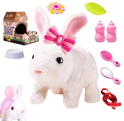 Dopsyesn Peluche de Conejo Realista - Conejo Electrónico con Sonidos | Peluche de - para Ninos Ninas Cumpleanos Navidad Pascua Interior