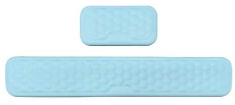 Wrist Rest For Keyboard And Mouse Computer Ergonomic Support Pad Soft Memory Foam Arm Cushion For Desk Palm Hand Office Auflage für Tastatur(Long and short blue)
