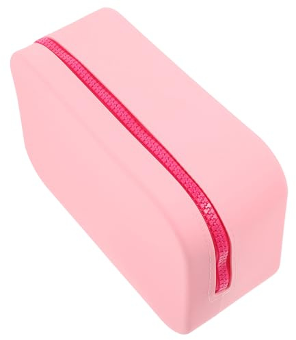 Trousse de Toilette Rose Grosse Capacité Étanche en Silicone | Format Portable, Usage Maison et Voyage, Nettoyage Facile, Protège Maquillage et Articles de Toilette