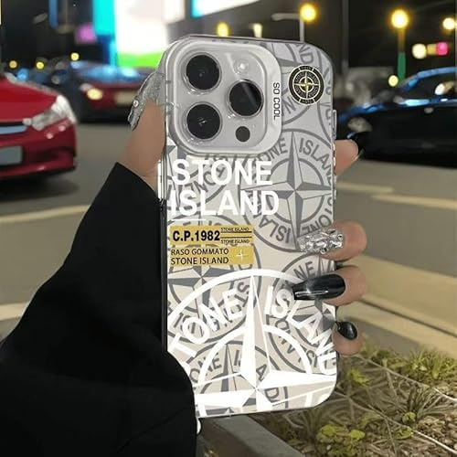 Générique Geeignet für: iPhone 16pro / 14/15/16promax13/12pro / 11 Stone Island Handyhülle (Weiß, iPhone 15)