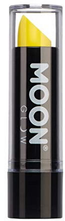 Moon Glow Neon UV-Lippenstift, leuchtender neonfarbener Lippenstift, leuchtet unter UV-Strahlung (Intensives Gelb, 1 Stück)