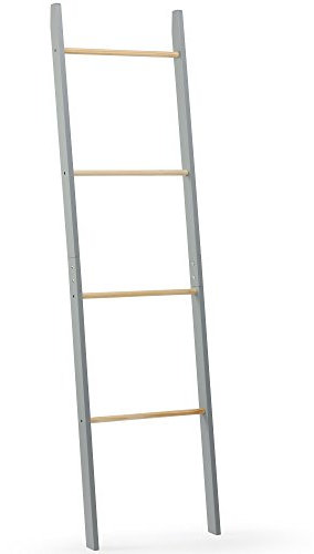 VonHaus Towel Ladder - Grey Blanket Ladder with Solid Rubberwood Rungs - Decorative Hanger for Towels, Clothes, Blankets & Throws - Rack for Bathroom, Living Room & Bedroom - Shrewsbury