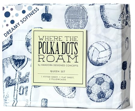 Set di biancheria da letto per bambini, motivo sportivo, per letto matrimoniale, super morbido, a tema baseball, calcio e calcio, per adolescenti e bambini, resistente alle pieghe, di alta qualità