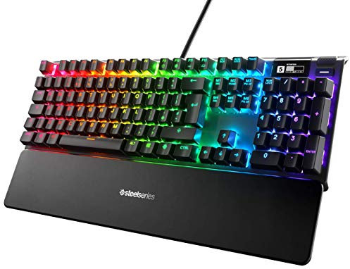 SteelSeries Apex 7 - Mechanische Gaming-Tastatur – OLED Smart Display – Rot Schalter – Englisch (QWERTY) Layout - Standard