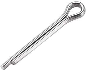 sourcing map 30Stk.Geteilter Splint 2mm x 14mm 304 Edelstahl 2 Zinken Schlüssel Silber