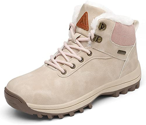 PASTAZA Warme Winterschuhe Herren Damen Winterstiefel Outdoor Winterboots Gefüttert Schneestiefel Aprikose 39
