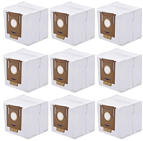 Neutop Disposable Dust Bag Replacement for Ecovacs Deebot T8 Aivi, T8, N10,N10+ Plus,N8+ Plus, N8 Pro+, DX93, DDX96, Robot Vacuum and Mop Cleaner with Auto Empty Station, 9-Pack.