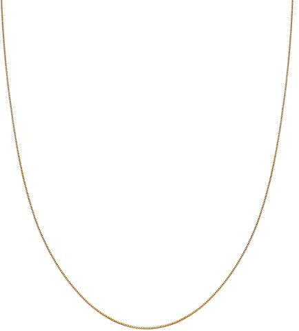 Kuzzoi Exklusive 925 Silber Herren Halskette für Anhänger, Herren Silberkette vergoldet (1 mm), Goldene Kette ohne Anhänger für Mann und Frau, Veneziakette Basic Box Chain, Länge 55 + 5 cm