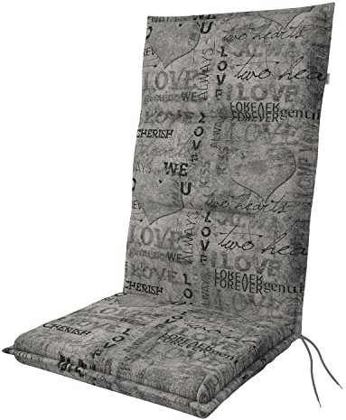 Doppler / Hochlehner Spot/Gartenstuhlauflage/Hochlehner/Grau Love/ca. 119 x 48 x 5 cm