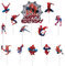 13Pcs Superhero Happy Birthday Cake Toppers,Super Hero Spider Man Cake Toppers for Boys,Boys Super Hero Birthday Cake Decorations Cupcake Toppers for Boys,Girls,Kids Birthday Superhero Party Supplies