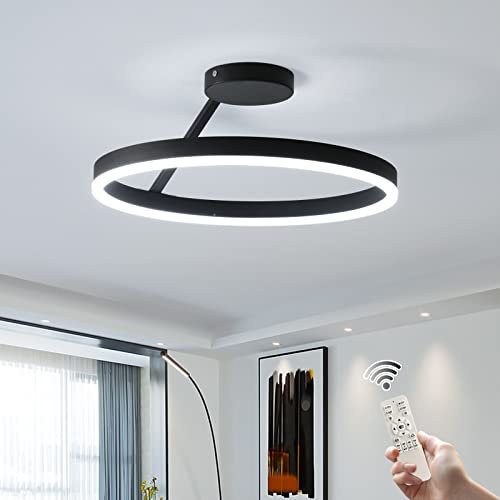 minifair Moderne LED-Restaurant-Deckenleuchte, nordischer Designer, einfacher Einzelkreis, schwarze Unterputz-Deckenleuchte, Schlafzimmer, Küche, Heimbeleuchtung