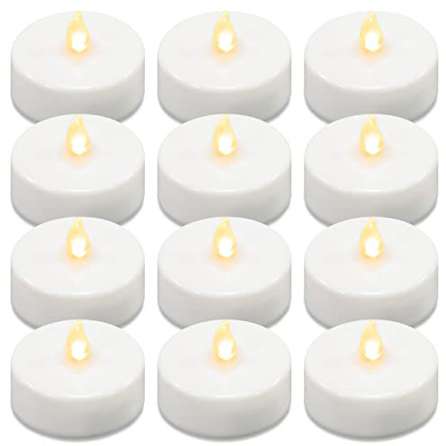 Nipach GmbH 12er Set LED MAXI Teelicht weiß - batteriebetrieben - Teelichtkerzen Xmas Romantiklichter Entspannungslicht Stimmungslicht Weihnachts-Deko