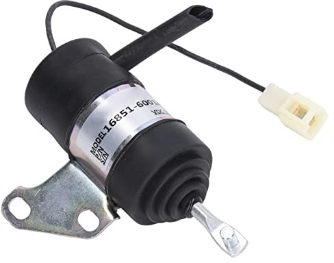 Yuecoom Solénoïde d'arrêt, solénoïde d'arrêt de carburant, 16851-60014 Remplacement pour Kubota BX2230D RTV900R RTV900T B7410D BX1500D BX1800D