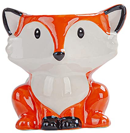predolo Cartoon Keramik Pflanze Sukkulenten Pflanzer Schreibtisch Blumentopf, Fuchs 8x7x7.5cm