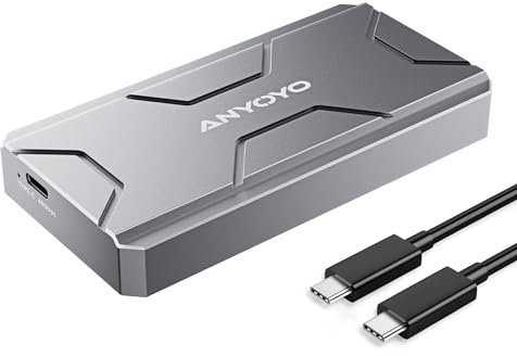 ANYOYO 40Gbps NVMe Enclosure, M.2 Enclosure PCIe to USB C SSD Aluminum External Compatible with Thunderbolt 4 4/3.2/3.1/3.0/2.0 for M&B+M-Key Size 2280, Silver (B0C3G36XBN)