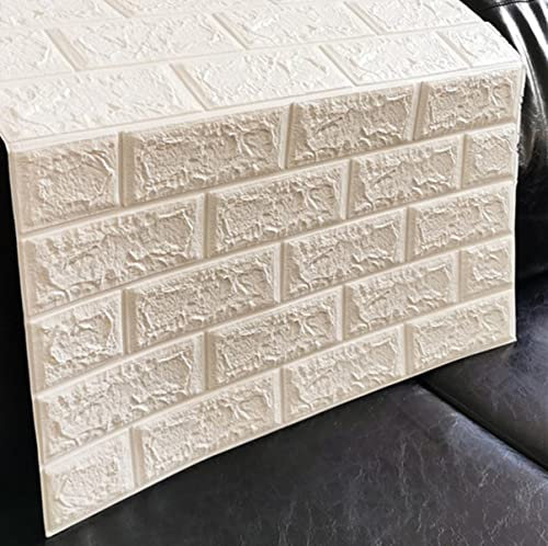 3D dreidimensionale Backsteinwandaufkleber TV-Hintergrundwand selbstklebende Schaumtapete Tapete-Weiß, China, 70 77 Standard 5 mm