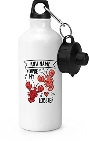 Gift Base Personalisierbare Sportflasche You're My Lobster, 600 ml, Weiß