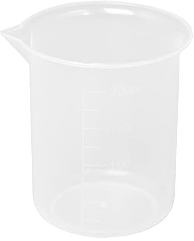 Sujhyrty Kitchen Lab - Vaso medidor graduado de plástico transparente con tapa, jarra medidora de 200 ml, 2 unidades