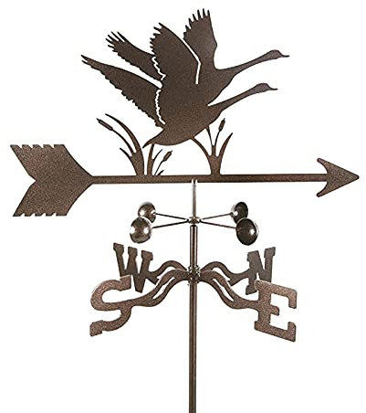 EICOFF Ornement de girouette en métal Exquis Support de Toit d'oie girouette Silhouette de Cygne en Acier Inoxydable indicateur de Direction du Vent girouette Support en métal extérieur girouette c