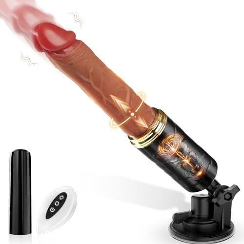 Vooloka Sex Toys Wild Thrusting Dildo Vibrator with 7 Vibrating & 7 Thrusting, Realistic Vibrators Sex Machine Toy with Strong Suction Cup, Remote Control Vibrator G Spot Anal Men Women Couples 2.0