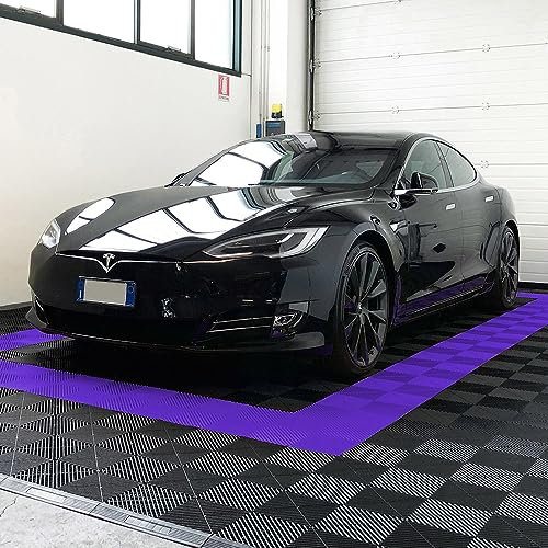 SOGI PAV-03-VI Kit piastrelle in PP per pavimento officina, garage - 40x40 cm - 1 mq - 10 mq - 50 mq - 100 mq - colore viola (40 x 40 cm = 1 piastrella)