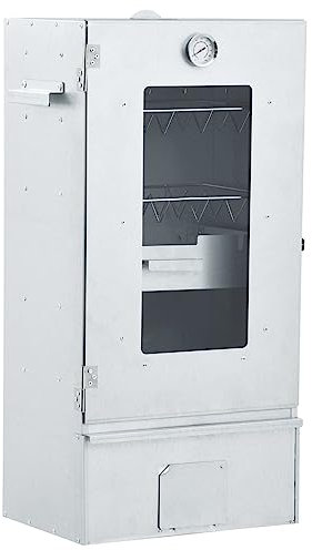 ADWOA Räucherofen mit 1 kg Hackschnitzel RäUcherofen Edelstahl RäUcherofen Klein 44,5 x 29 x 83 cm