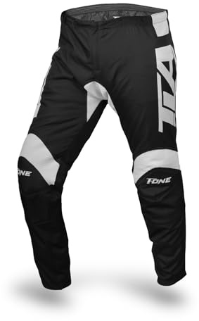 TLA T-One Pantalon Moto Cross, Enduro Quad, Robuste, Léger Tailles jusqu'à 46-6XL pour Homme, Femme, Enfant, Vêtements Moto, Combinaison Motocross, Enduro Quad (FR/ES, Numérique, 36, Noir)