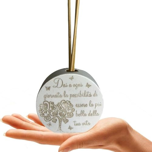Regalami.Shop 10 bomboniere cm 6x6 in Pietra, Realizzato artigianalmente, Made in Italy. per Battesimo, Prima Comunione, Cresima, Matrimonio (10)