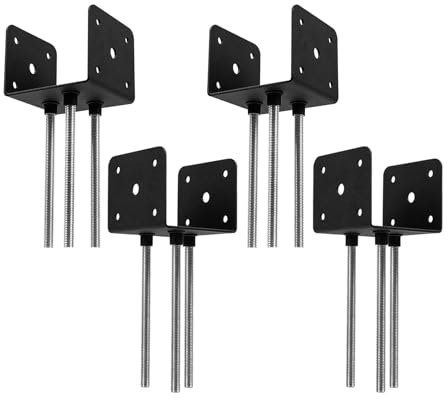 VANROUG U Post Anchor for Embedding in Concrete, Corrugated Steel Concrete Anchor for Wooden Posts, U Shaped Fence Post Holder, Fixed Ground Sleeve 90 x 85 x 75mm