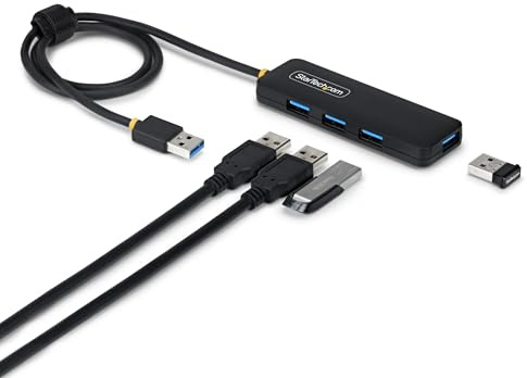 StarTech Hub USB-A 4 Porte 5Gbps, Cavo da 61cm (H5A4A-USB-HUB-2) | SuperSpeed USB 3.0, Adattatore 4x USB-A, Plug and Play
