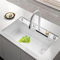 Fregadero de cocina blanco Fregadero de acero inoxidable Fregadero para el hogar Fregadero de cocina de una estación de trabajo con grifo extraíble y varios accesorios (Blanco,75 * 45 * 22CM)