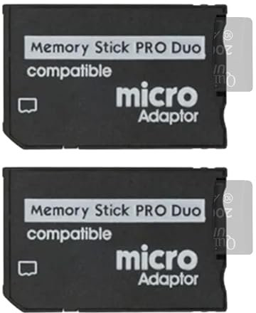 Skywin Memory Stick Pro Duo Adapter - 2 Pack Card Reader for PSP Memory Card Duo Adapter, Easy-to-Use Card Holder Compatible with Playstation Card, Camera, or Handycam