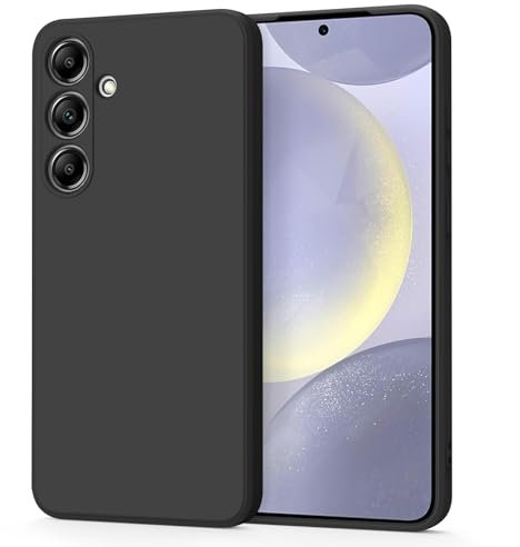 Tobfit Custodia per Samsung Galaxy S24 5G Cover, Custodia in Silicone Liquido Ultra Sottile con Fodera in Morbido Panno in Microfibra, Protezione Cover per Samsung Galaxy S24 5G (Nero)