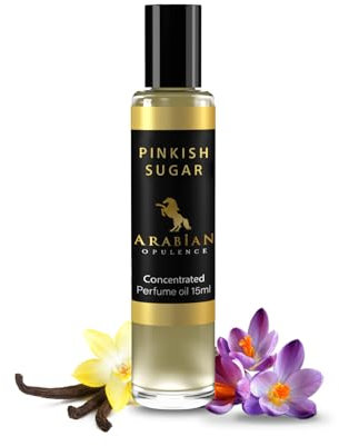 Arabian Opulence FR232 PINKISH SUGAR Roll-on Parfümöl | Konzentriertes Parfüm Körperöl | Langanhaltendes Parfüm auf Ölbasis für Frauen | Reisegröße Alkoholfreies weiches Parfümöl Fläschchen (15ml)