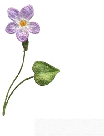 broche fleur au crochet, broche violette, lilas/jaune/vert, artisanat italien Made In Italy