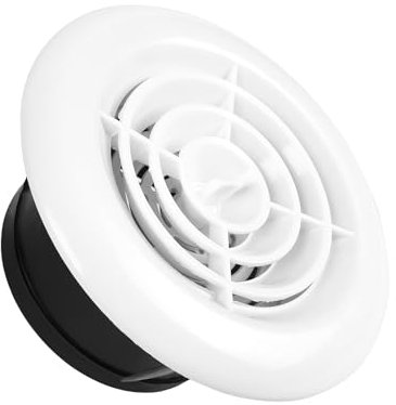 150mm Vent Cover, 6 inch Round Adjustable Air Vent Ceiling Vent ABS Ventilation Grille Air Vents Cover for Bathroom Office Room