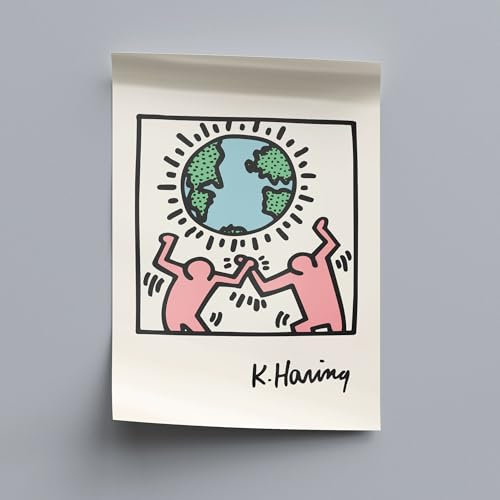 Keith Haring Stil Poster Collection Retro Street Art Graffiti Design, Motiv 09, 50x70 cm