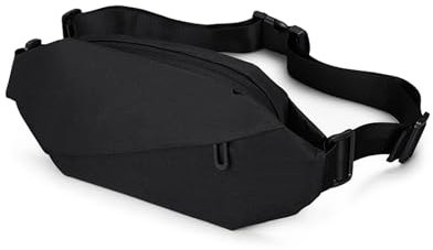 FuninCrea Sling Bag Herren Schultertasche Brusttasche con 2 Reißverschlusstaschen, Umhängetasche Herren Klein Wasserfest con mit Verstellbarem Riemen para Reisen, Laufen, Wandern, Radfahren (Schwarz)