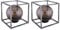 Solarkugel für Außen Garten Deko Kugelleuchten Außen Solar 23 cm, Metallgestell Nickel antik Kunststoff Rauch, Retro Edison LED warmweiß, LxH 23x23 cm, 2er Set