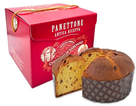 Chiostro di Saronno Handwerklicher Klassischer Panettone 750 g, Langsam fermentierter Panettone mit kandierten Früchten und Sultaninen, Traditioneller Panettone mit Orangenschalen und Zitronat